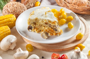 Торт из пшена с грибами, фото, рецепт