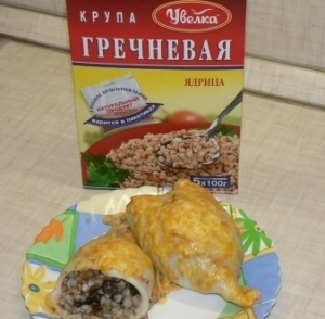 Кальмары фаршированные гречкой с грибами, фото, рецепт