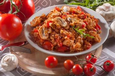 Ризотто с курицей и грибами, фото, рецепт
