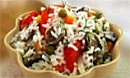 Рис, тушеный с грибами и овощами