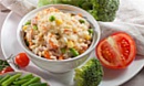 Ризотто с зеленым горошком и ветчиной