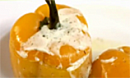 Перец, фаршированный куриным фаршем с гречкой