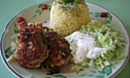 Отварная курица, жаренная в тесте