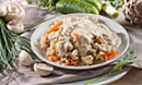 Ризотто с грибами и курицей в сметанном соусе