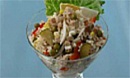 Салат из печени трески с рисом