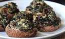 Грибные лукошки со шпинатом и козьим сыром