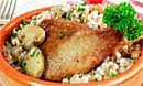 Каша перловая с гусем и грибами